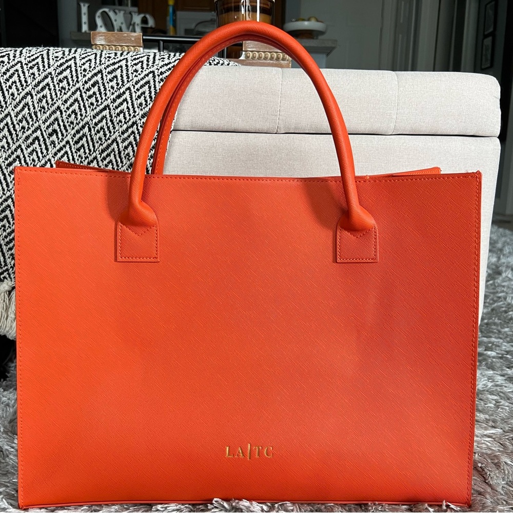 Orange Designer Tote Bag - Picture 2 of 6